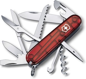 Фото 1/3 1.3713.T, Нож Victorinox Huntsman, 91 мм, 15 функций, полупрозрачный красный