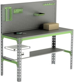 Металлический стол Metalex 750x1100x500 + перфопанель с комплектом аксессуаров MMPRIA751150