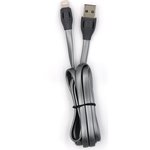 USB-кабель AM-8pin 1,2 метра, 2.4A, силикон, плоский, серый, 23750-BL-652BK