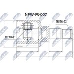 NPWFR007, Шрус: FORD FOCUS I 1.4,1.6,1.8 98-04 /ЛЕВ/