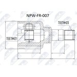 NPWFR007, Шрус: FORD FOCUS I 1.4,1.6,1.8 98-04 /ЛЕВ/