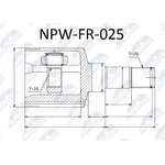 NPWFR025, Шрус: FORD FOCUS II 1.6I/1.8I /ATM/, 2.0I /MTM/, 1.6TDCI/1.8TDCI /MTM/ 04