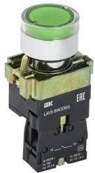 Кнопка XB2-BW3361 с подсветкой зеленый 1НО (ANDELI)
