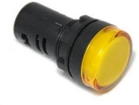 Фото 1/2 Лампа AD16-22DS(LED)матрица d22мм желтый 220В AC (ANDELI)