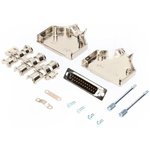 MHDM25-DB25P-K, D-Sub Connector Kit, DB-25 Plug, Solder, SPCC