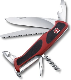 Фото 1/5 0.9563.C, Нож Victorinox RangerGrip 55, 130 мм, 12 функций, красный с черным