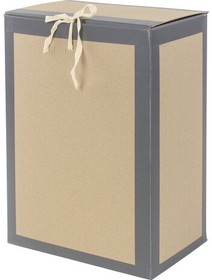 Фото 1/9 Короб архивный 410х300х200 мм, переплетный картон/бумвинил, завязки, до 1700 л., STAFF, 112162