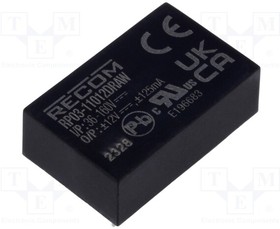 RP03-11012DRAW, Isolated DC/DC Converters - Through Hole 3W 36-160Vin +/-12Vout +/-125mA