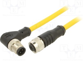 C4BC05M010, Соединительный кабель; M12; PIN: 4; угловой; 10м; вилка; 250ВAC; 4А