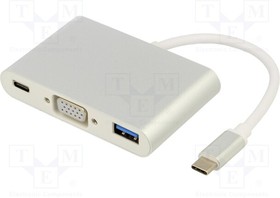 CU426M, Adapter; USB 3.0,USB 3.1; nickel plated; 0.1m; white; 5Gbps; white