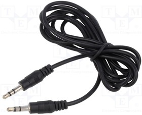 CV201-1.5, Cable; Jack 3.5mm plug,both sides; 1.5m; black; PVC