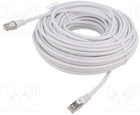 PP6A-LSZHCU-W-30M, Patch cord; S/FTP; 6a; solid; Cu; LSZH; white; 30m; 27AWG; Cablexpert