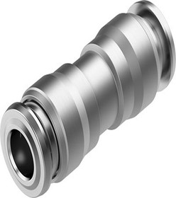 NPQR-D-Q6-E, NPQR Series Push-in Fitting, Push In 6 mm to Push In 6 mm, Tube-to-Tube Connection Style, NPQR-D-Q6