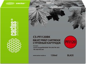 Фото 1/8 Картридж струйный Cactus CS-PFI120BK PFI-120BK черный пигментный (130мл) для Canon imagePROGRAF TM-200/TM-205/ TM-300/TM-305
