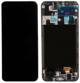 (A205F) дисплей в сборе с тачскрином и передней панелью (модуль) для Samsung Galaxy A20 SM-A205F Super Amoled, черный