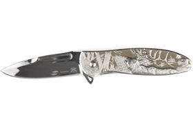 Фото 1/6 FK-S071S, Нож складной Stinger, 82,5 мм (серебристый), рукоять: сталь (серебристый), картонная коробка