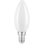 Лампа Filament Свеча 9W 590lm 3000К Е14 milky LED 1/10/50 103201109