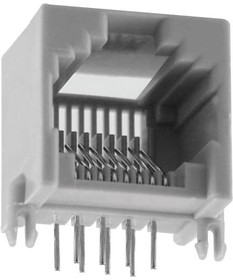 GLX-A-64, Modular Connectors / Ethernet Connectors 6P4C R/A PCB GREY LOPRO PANEL STOPS