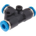 QST-4, QST Series Tee Tube-to-Tube Adaptor Push In 4 mm ...