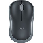 Мышь Logitech M185 черный/серый оптическая (1000dpi) беспроводная USB1.1 для ...