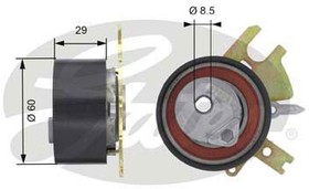 T43089, Ролик FORD C-MAX 07-, FOCUS C-MAX 03-07, FOCUS II 04-, GALAXY 06-, KUGA 08-, MONDEO IV 07-, S-MAX 06-, PEUGEOT 307 03-, 307 CC 05-,