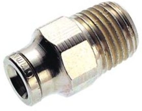 101251048, R 1/2 Male to Push In 10 mm, Threaded-to-Tube Connection Style