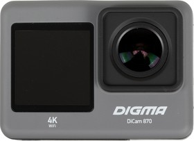 Экшн-камера Digma DiCam 870 4K, WiFi, серый [dc870]