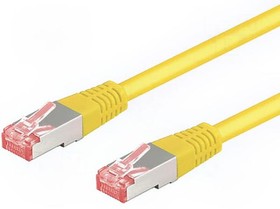 Фото 1/2 93210, Patch cord; S/FTP; 6; stranded; Cu; LSZH; yellow; 0.25m; 28AWG