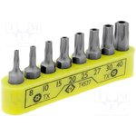 T4527, Набор: набор насадок; Кол-во шт: 8; Тorx® с отверстием; 30мм