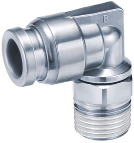 KQG2L04-M5, KQG2 Series Straight Threaded Adaptor, M5 Male to Push In 4 mm, Threaded-to-Tube Connection Style