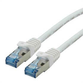 21.15.2976-50, Cat6a Male RJ45 to Male RJ45 Ethernet Cable, S/FTP, White LSZH Sheath, 300mm, Low Smoke Zero Halogen (LSZH)