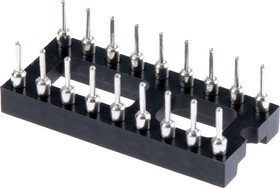 POS-318-S001-95 X22, 2.54mm Pitch Vertical 18 Way, Through Hole Turned Pin Open Frame IC Dip Socket, 3A