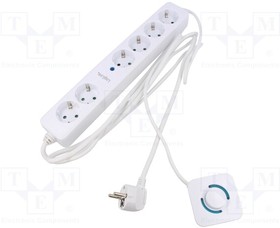 LPS271, Plug socket strip: supply; Sockets: 6; 230VAC; 16A; white; 1.5m