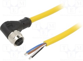 C4BC05M005, Соединительный кабель; M12; PIN: 4; угловой; 5м; вилка; 250ВAC; 4А