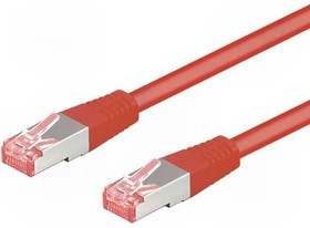 Фото 1/2 93663, Patch cord; S/FTP; 6a; stranded; Cu; LSZH; red; 0.5m; 27AWG