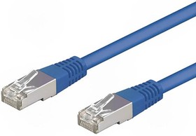 68057, Patch cord; SF/UTP; 5e; stranded; CCA; PVC; blue; 5m; 26AWG