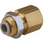 KQ2E06-02A, KQ2 Series Bulkhead Threaded-to-Tube Adaptor, Rc 1/4 Female to Push In 6 mm, Threaded-to-Tube Connection Style