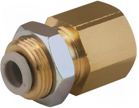 Фото 1/3 KQ2E08-02A, KQ2 Series Bulkhead Threaded-to-Tube Adaptor, Rc 1/4 Female to Push In 8 mm, Threaded-to-Tube Connection Style