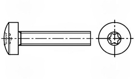 B4X8/BN30503, Винт, M4x8, 0,7, Головка: цилиндрическая, Torx®, TX20, сталь