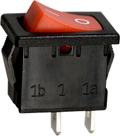 R19A-12BRBT-G, переключатель клавишный ON-OFF 250В 6А красный (аналог B100G-R SWR41)