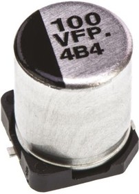 Фото 1/6 EEEFPV101XAP, Конденсатор электролитический, с низким импедансом, SMD, 100мкФ