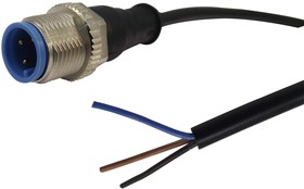 Фото 1/2 2273022-1, Straight Male 3 way M12 to Unterminated Sensor Actuator Cable, 1.5m