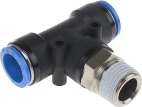 Фото 1/2 QST-1/2-16, QS Series Tee Threaded Adaptor, Push In 16 mm to Push In 16 mm, Threaded-to-Tube Connection Style, 153116