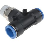QST-1/2-16, QS Series Tee Threaded Adaptor, Push In 16 mm to Push In 16 mm ...