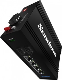 Фото 1/5 Scodeno XPTN-9000-45-2GX4GP, серия Lite, индустриальный неуправляемый PoE коммутатор на DIN-рейку, 2 x1000 Base-X, 8 x 10/100/1000 Base-T,
