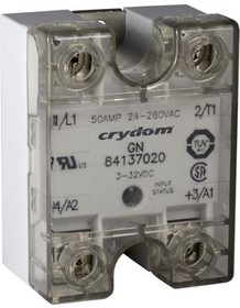 84137230, Solid State Relay, GN, 1NO, 75A, 280V, Screw Terminal 1NO 24 ... 280V 100mA ... 75A