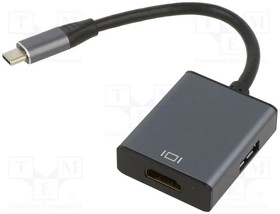 KABADA USBC/HDMI OEM-C8, Adapter; HDMI 1.4,USB 3.0; HDMI socket,USB A socket,USB C plug