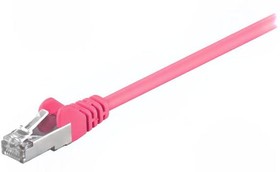 Фото 1/2 95208, Patch cord; SF/UTP; 5e; stranded; CCA; PVC; pink; 0.25m; 26AWG