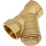 Фильтр сетчатый латунный Y-образный Ду32 Ру16 муфтовый уплотнение паронит ...