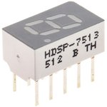 HDSP-7513 7-Segment LED Display, CC Red 1 mcd RH DP 7.6mm